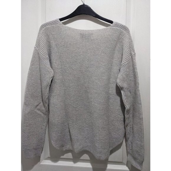 Aritzia Gray V-Neck Sweater - Picture 4 of 8